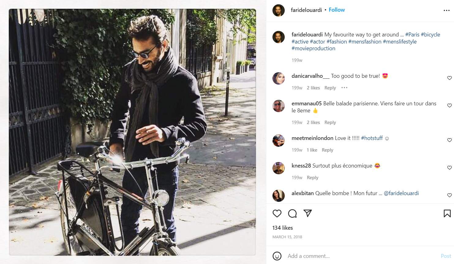 Farid Elouardi posté sur Instagram sur les voyages à vélo