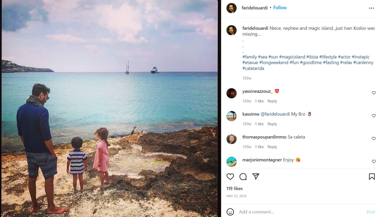 Farid Elouardi avec son neveu et sa nièce 